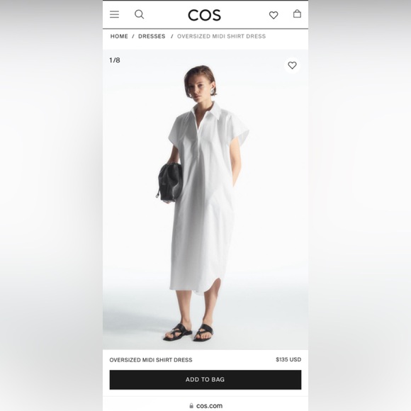 COS OVERSIZED MIDI SHIRT DRESS - Picture 1 of 1